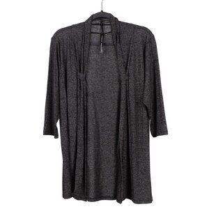 Isabella Rodriguez Cardigan XL Womens Open Front Gray Lightweight Knit Stretch